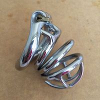 Wholesale 60mm length Stainless Steel Small Male Chastity Device Short Cock Cage sizes mm mm mm mm Snap Ring For BDSM Sex Toys