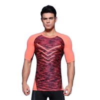 Wholesale PRO sports fitness Brian tight pants male short sleeved fitness running Training Quick Dry T Shirt Dress Up Clothing