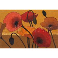 Wholesale Abstract flower art Poppy Curry by Shirley Novak Oil Painting High quality Hand painted Canvas Artwork Modern Home decoration