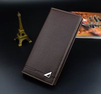 Wholesale Superior New Style Men Black Leather Wallet Long Purse Bag Trifold Soft Travel Clutch Wallet Large Capacity Many Card Slots Source Supply