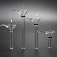 Wholesale 4 Sizes Glass Stem Slider Funnel Style simple downstem glass bowl for water pipe glass bong oil rig DHL Free