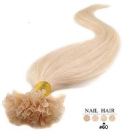 Wholesale Nail Tip Brazilian Virgin Human Hair Extensions g strand s pack Blonde Color Bleach U Shap Stick Tip Hair Extension