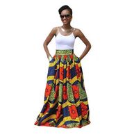 Dashiki Skirt African Print Clothing 2017 Fashion Women Ankara Dashiki High Waist A Line Maxi Long Umbrella Skirt Ladies Jupe Longue Femme