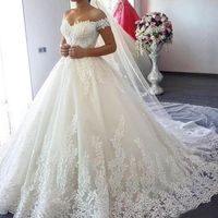 Wholesale Luxury Vintage Lace Applique Cathedral Train A Line Wedding Dresses Dubai Arabic Off Shoulder Princess Modest Bridal Dress Custom Made