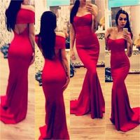 Wholesale Floor Length Hot Red Mermaid Sexy Evening Dress Sweethert Backless pakistani prom dresses sexy japanese prom dresses