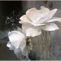 Dipinti A Mano Olio Di Willem Haenraets Fiori In Arte Moderna Decorazione Della Parete Di Alta Qualità In Bianco E Nero