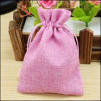 Wholesale 100pcs cm Jute Wedding Gift Bags Vintage Wedding Decor Drawstring Sack Party Pouches Jewelry Pouches Packaging Bags