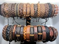 Wholesale Mens Womens Fashion Leather Surfer Bracelet Cuff Wristband Jewelry Gift Bracelet