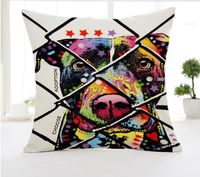 Wholesale American Graffiti Cartoon Dog Printed Pillowcase Creative Hand Painted Cushion Decorative Printed Home Decor Throw Pillow Case