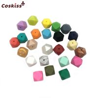 Wholesale Mixed Color in mm Geometric Hexagon Silicone Bead For Baby Teether Necklaces bracelet DIY Baby Teether Bracelet Accessorie
