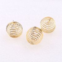 Wholesale 100Pcs DIY Gold Spiral Bead Cages Pendants Jewelry Findings Handmade Jewelry Components Charms X14MM X20MM X25MM