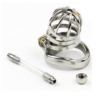 Wholesale New design mm cage length Stainless Steel Super Small Male Chastity Devices with Catheter Short Cock Cage For BDSM