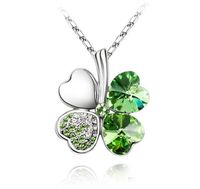 Wholesale Four Leaf Clover Pendant Necklace Crystals From Swarovski Elements High Quality Fashion Jewelry Women Christmas Gift