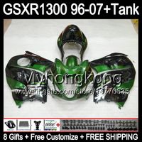 Wholesale gloss green gift For SUZUKI Hayabusa GSXR1300 MY143 GSXR GSX R1300 GSX R1300 green black Fairing