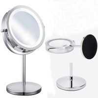 Wholesale 7 inches LED Lights Makeup Mirror Desktop Double Side Mirror X Magnification New Style Bathroom Cosmetic Mirror