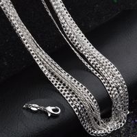 Wholesale Man woman Necklace silver plating mm Sideways chain Necklace inch inch inch inch inch inch inch inch