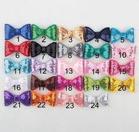 Wholesale Big Sequin Bows Sequin Bow Applique Embroidery Hair Bows For kids Fabric Flowers for Headbands YH680
