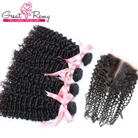 Wholesale Top Selling Piece Bundle With Closure curly wave Hair Malaysian Indian Peruvian Human Hair Way Hairpiece