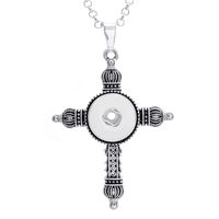 Wholesale women s Gothic Cross ginger mm snap buttons antique silver Jewelry charms chunk Pendant Necklaces brand new