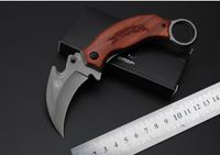 Wholesale New Pterosaur karambit Claw knives X52 folding mantis claw knife outdoor gear Tool camping survival Wood Handle With Rope Cutter