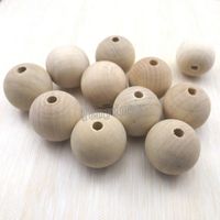 Wholesale 30mm Round Wood Beads Original Color For Paint DIY Fashion Wood Findings Free Shippng