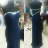 Wholesale Sparkly Prom Dress Long Mermaid Fitted Spandex Evening Gown Crystals Beaded See Through Back Sleeveless Celebrity Gowns with Sexy Split