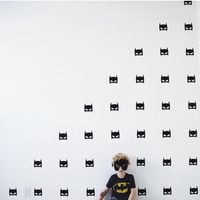 Hot Ins 30 Pieces Lot Batman Vinyl Wall Stickers Removable Black And White Wall Decal Diy Children Room Wall Decoration Ideas Mural Decor