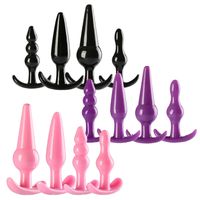 Wholesale 4pcs set Silcione Anal Toys Butt Plugs Anus Dildo Sex Toy Adult Products for Women and Men