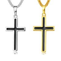 Wholesale NAKELULU Cross Pendant Necklace For Men Women Gold Color Chain Religious Christian Jewelry Christmas Gifts