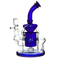 Wholesale Fab Egg Colored Glass Bong Dab Oil Rigs Water Pipes With Showerhead Perc Heavy Base Klein Recycler Bongs Waterpipe With mm Bowl WP308