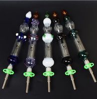 Wholesale Blue Black White Pink Green Mini Nectar Collector Kit with mm Titanium Tip Titanium Nail Glass Pipe Accessory Set