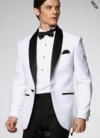 Wholesale Classic Center Vent Slim Fit Groom Tuxedos Best man Shawl Black Collar Groomsman Men Wedding Suits Bridegroom Jacket Pants Tie Girdle J323