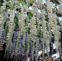 Wholesale Romantic Artificial Flowers Simulation Wisteria Vine Wedding Decorations Long Short Silk Plant Bouquet Room Office Garden Bridal Accessories