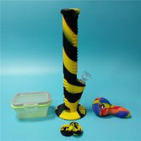 Wholesale Camouflage Silicone Water Pipes with Colorful Mini Silicone Bongs with Big Silicone Wax Containers