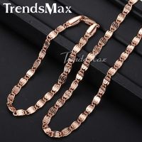 Wholesale Trendsmax ROSE Gold Filled Snail Link Chain Womens Mens Chain Necklace Girls Boys Unisex Jewelry GS181