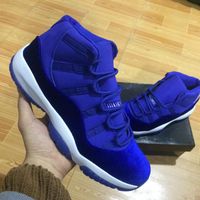 Wholesale Men Basketball Shoes high cut Jumpman Velvet Heiress red blue Grey Suede Spaces Jams S XI Sports