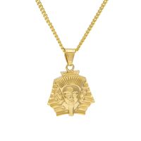 Wholesale Men Women Stainless Steel Egyptian Pharaoh Pendant Gold Color Hip Hop Style Titanium Egypt King Necklace Chain Punk Jewelry