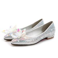 Wholesale Cinderella Inspired Maternity Bridal Wedding Shoes Flats Flatforms Party Evening Shoes for Pregnant Woman Bling Bling Plus Size Small