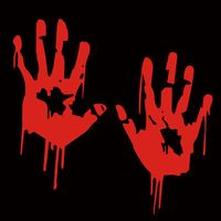 halloween festive decoration party supplies bloody hand print stickers halloween decoration zombie dead party prop scary party supplies