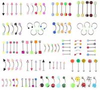 Wholesale 2017 New Hot Mix Acrylic Stainless Steel Belly Navel Tongue Lip Body Piercing Jewelry