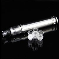 Wholesale Pyrex Glass drip tip with acrylic Mouthpiece for E Cigarette Dab Rig Atomizer DCT Pro tank chi you trident atty tank