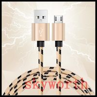 Wholesale Premium Micro USB Type C Charging Cable Nylon Braided High Speed USB Charger ft M for Android Samsung Nexus HTC Motorola HUAWEI