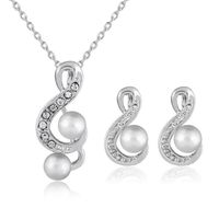 Wholesale Jewelry Sets Pearls Earrings Silver Necklace Pendants African Beads Wedding Jewelry Set Indian Jewellery Set Party Jewelry Sets