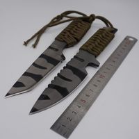 Wholesale Full Tang Fixed Blade Knife Small Straight Tactical Survival Knives Steel Material ST Camo Swiss Army Knife Outdoor Camping Hunting Tool