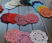 Wholesale DHL Handmade Crochet Lace Pattern Crocheted Cotton Doilies Cup Pad Mats Table Cloth Coasters Round Dial cm Custom Colors