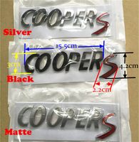 Wholesale Car styling ABS Plastic Letter Metal Emblem words Badge for MINI Cooper S Tailgate Rear Boot Trunk Hatch Black Matte Silver