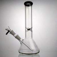 Wholesale 10 inches Thick Beaker Bong Water Pipes Bongs Scientific Glass Bongs Black Lips With mm Diffuser Downstem