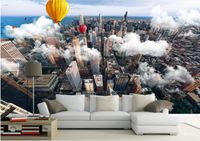 Wholesale 3d stereoscopic wallpaper Lofty towering city aerial view TV backdrop wall paper