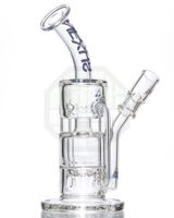 Wholesale Nexus glass bongs double recycler perc glass water pipe oil rigs with dome and nail mm joint