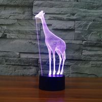 Wholesale Cute Giraffe D Illusion Effects Night Light Color Change Table Lamp LED Kids Room Bedroom Decor Touch Botton Desk Lamp